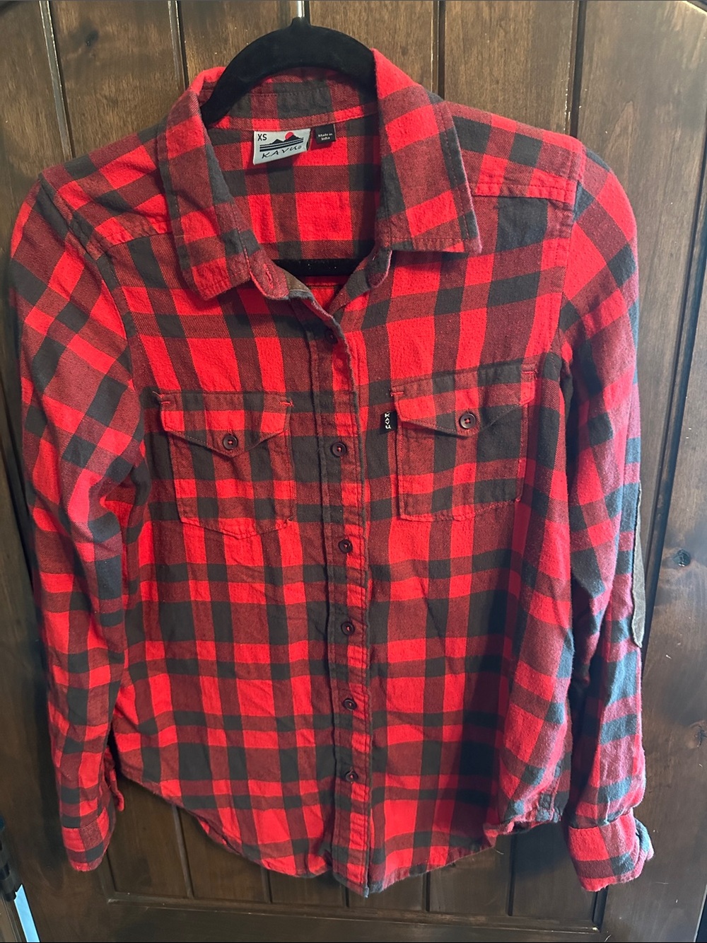 Kavu Red and Black Buffalo Plaid Flannel Shirt